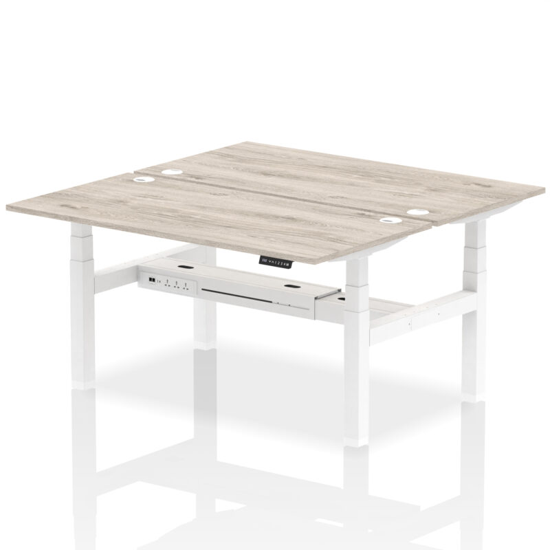 OE - Air Back-to-Back Height Adjustable Bench Desk - 2 Person - Image 42