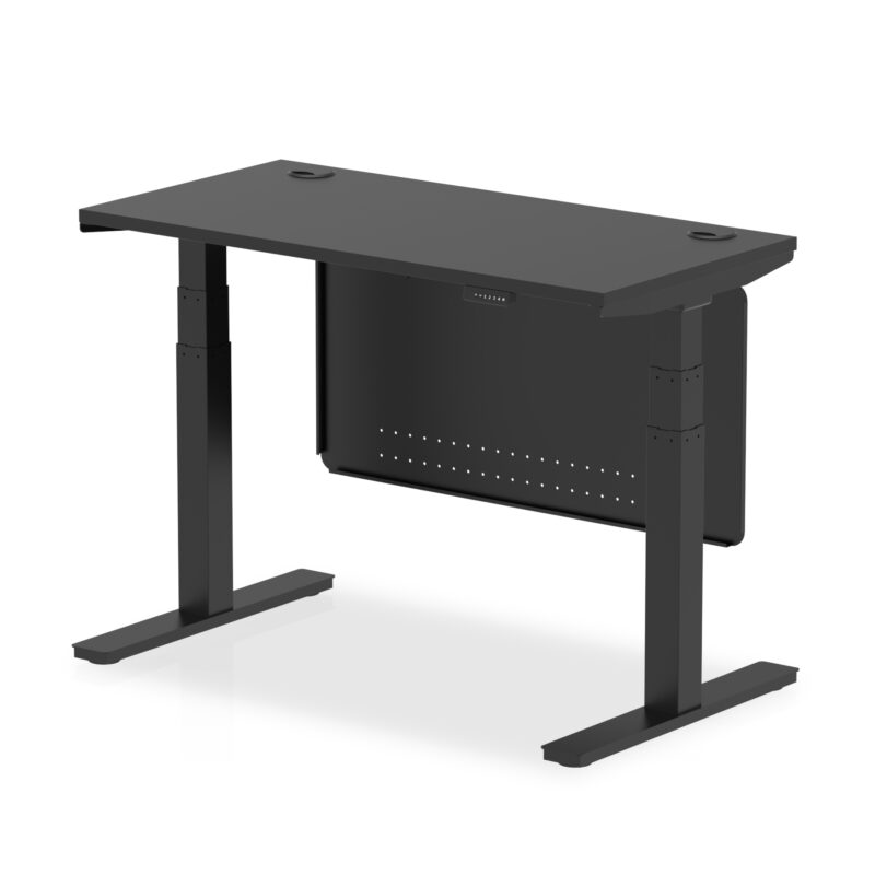 OE - Air Height Adjustable Slimline Desk with Cable Ports with Steel Modesty Panel - Image 73