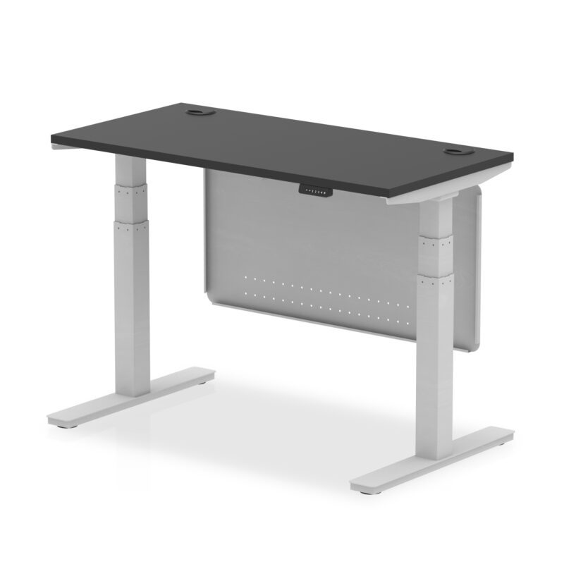 OE - Air Height Adjustable Slimline Desk with Cable Ports with Steel Modesty Panel - Image 74