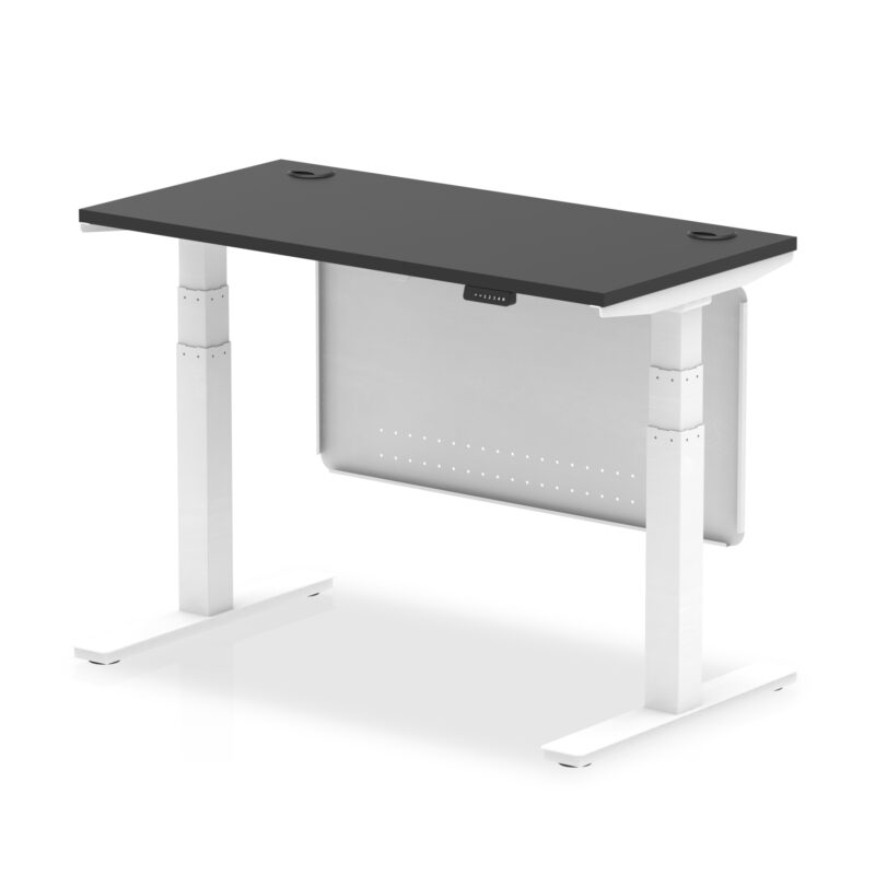 OE - Air Height Adjustable Slimline Desk with Cable Ports with Steel Modesty Panel - Image 75