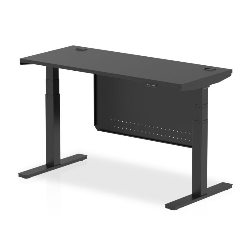 OE - Air Height Adjustable Slimline Desk with Cable Ports with Steel Modesty Panel - Image 76