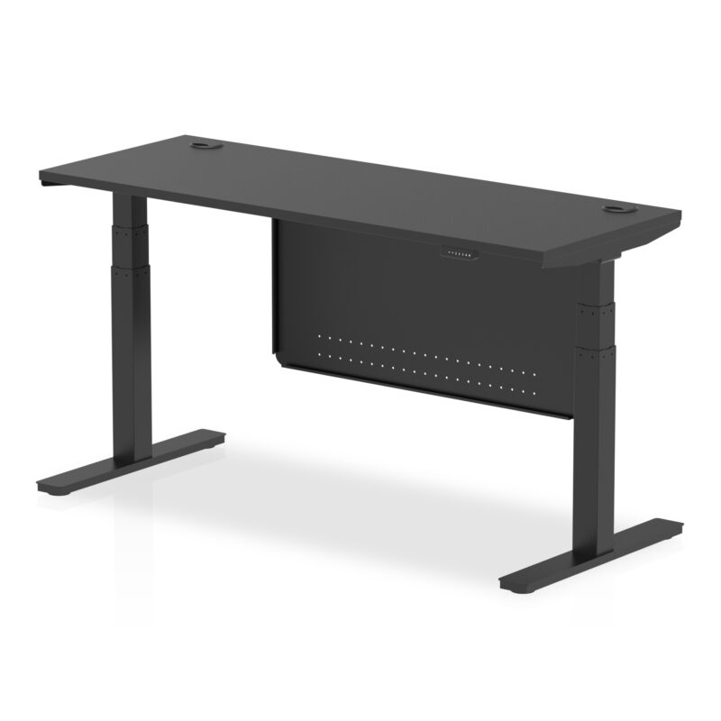 OE - Air Height Adjustable Slimline Desk with Cable Ports with Steel Modesty Panel - Image 79