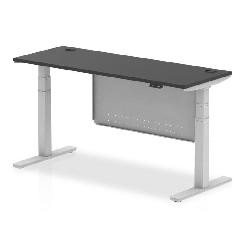 OE - Air Height Adjustable Slimline Desk with Cable Ports with Steel Modesty Panel - Image 80