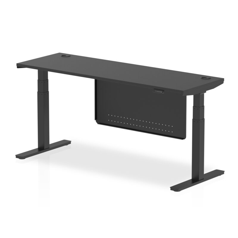 OE - Air Height Adjustable Slimline Desk with Cable Ports with Steel Modesty Panel - Image 82