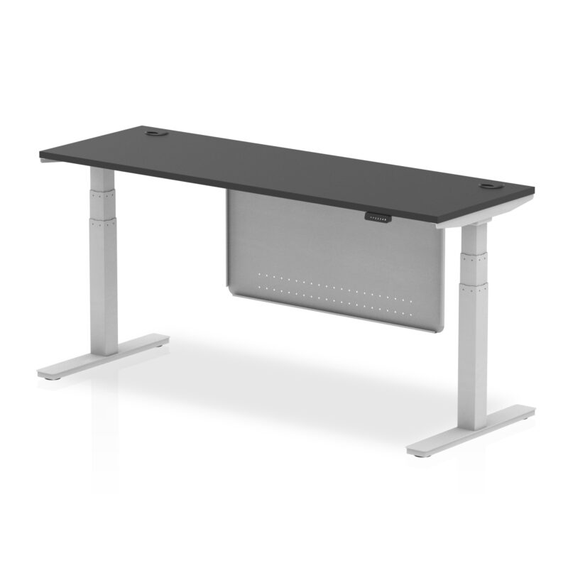 OE - Air Height Adjustable Slimline Desk with Cable Ports with Steel Modesty Panel - Image 83