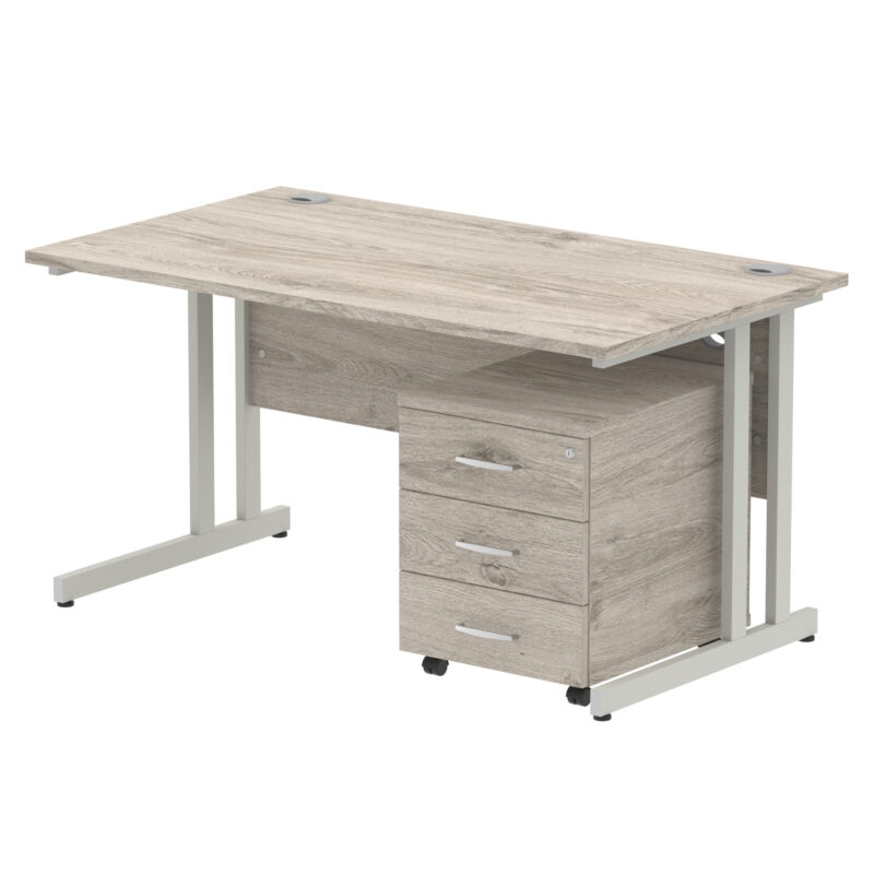 OE - Impulse 1400mm Cantilever Straight Desk With Mobile Pedestal - Image 2
