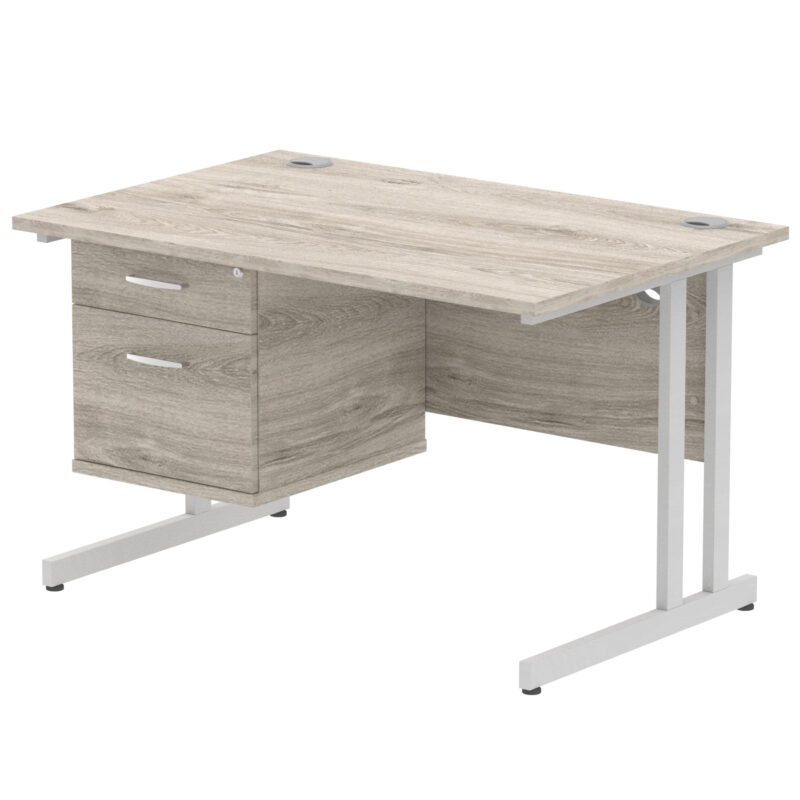 OE - Impulse 1200mm Cantilever Straight Desk With Single Fixed Pedestal - Image 2