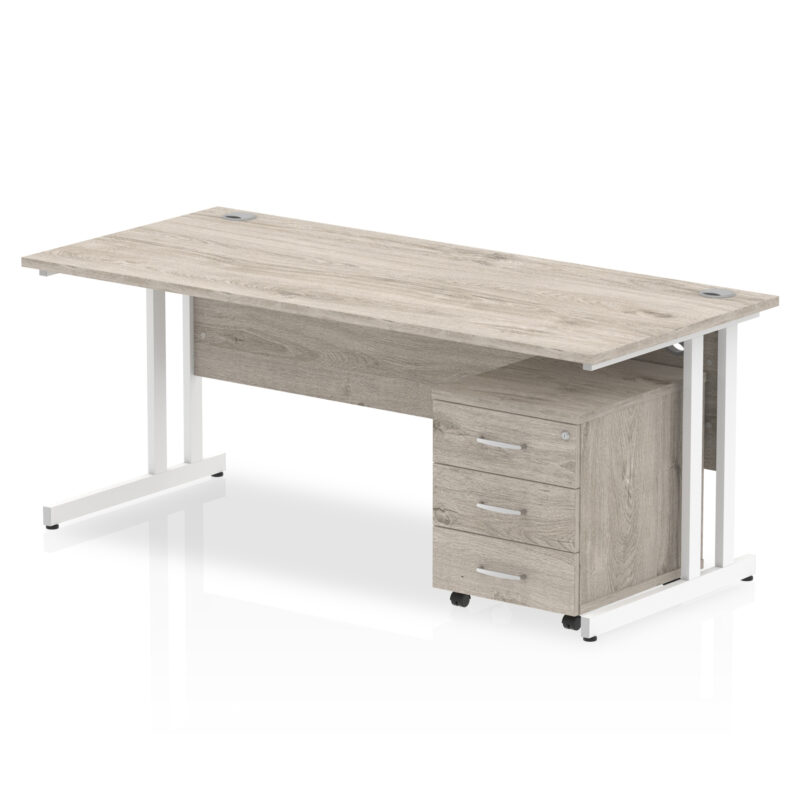OE - Impulse 1800mm Cantilever Straight Desk With Mobile Pedestal - Image 4