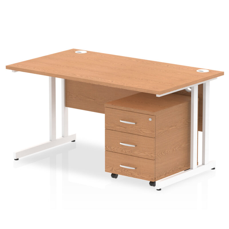 OE - Impulse 1400mm Cantilever Straight Desk With Mobile Pedestal - Image 8