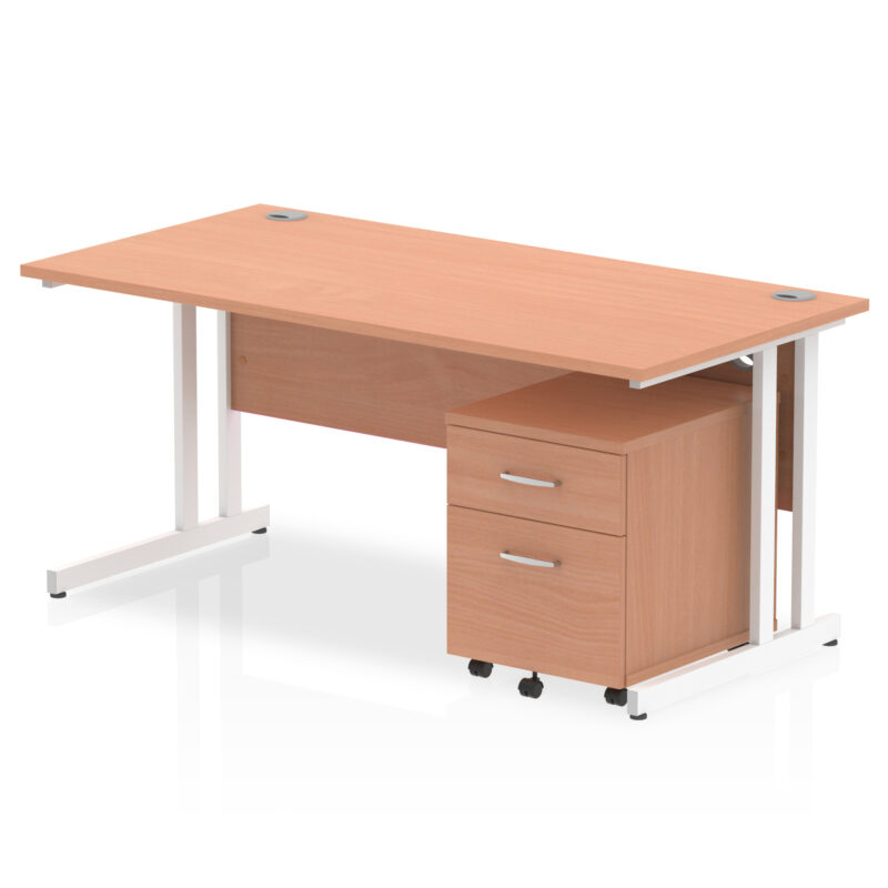 OE - Impulse 1600mm Cantilever Straight Desk With Mobile Pedestal - Image 11