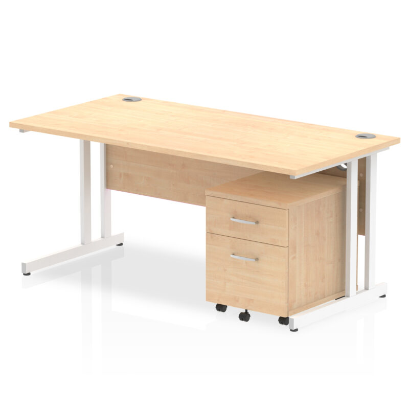 OE - Impulse 1600mm Cantilever Straight Desk With Mobile Pedestal - Image 12