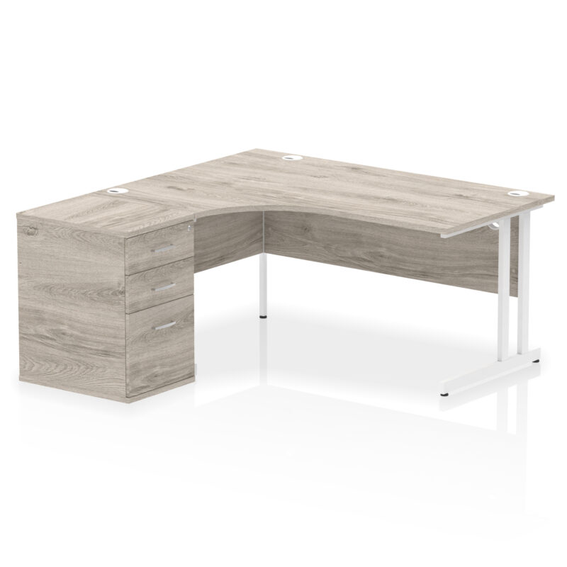 OE - Impulse 1600mm Cantilever Left Crescent Desk Workstation - Image 9
