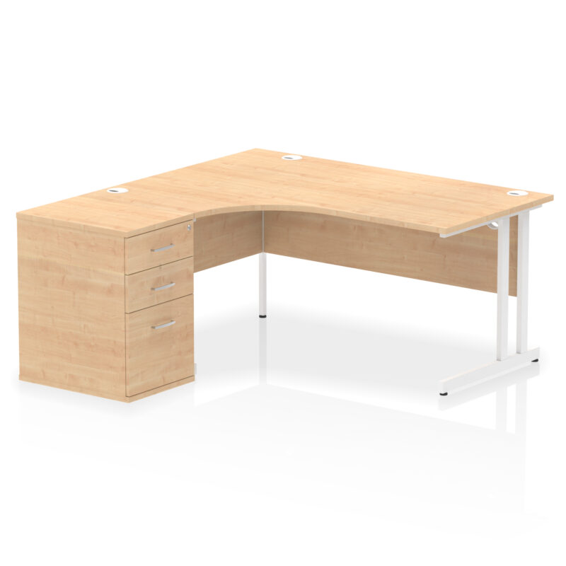 OE - Impulse 1600mm Cantilever Left Crescent Desk Workstation - Image 10