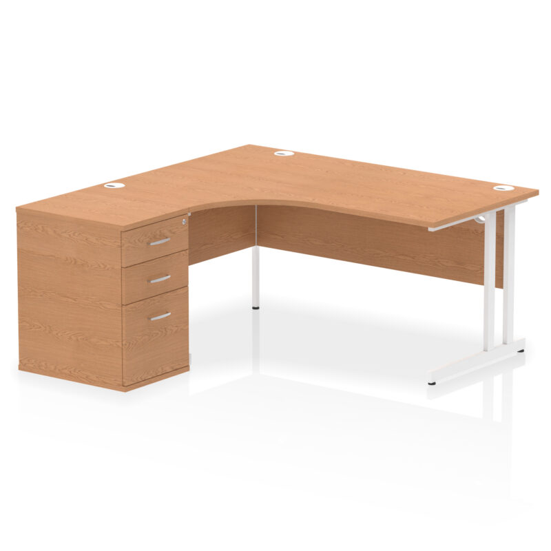 OE - Impulse 1600mm Cantilever Left Crescent Desk Workstation - Image 11