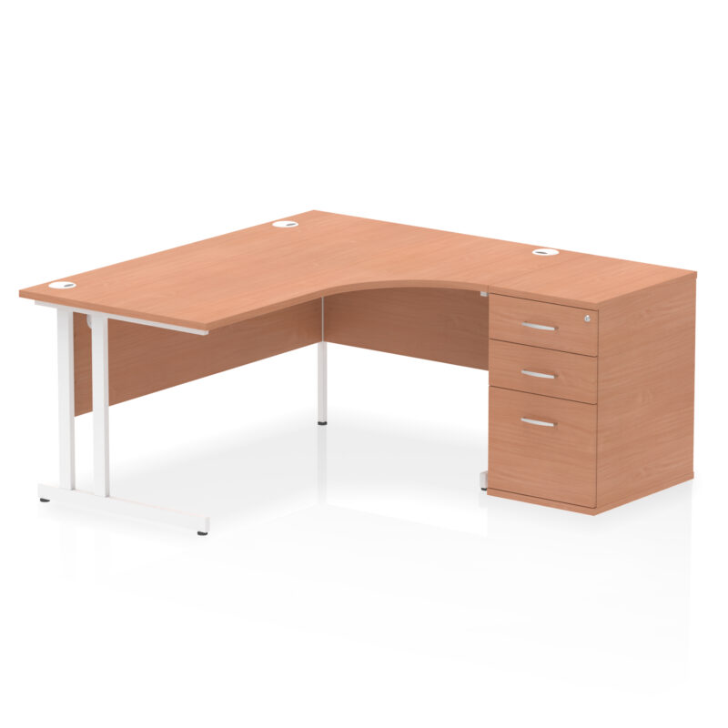 OE - Impulse 1600mm Cantilever Right Crescent Desk Workstation - Image 8