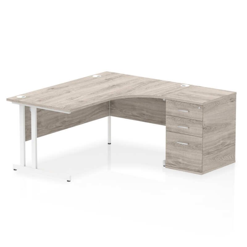 OE - Impulse 1600mm Cantilever Right Crescent Desk Workstation - Image 9