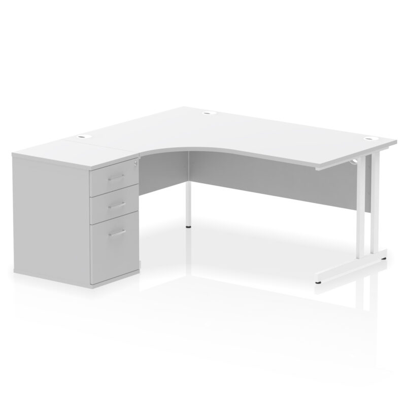 OE - Impulse 1600mm Cantilever Left Crescent Desk Workstation - Image 13