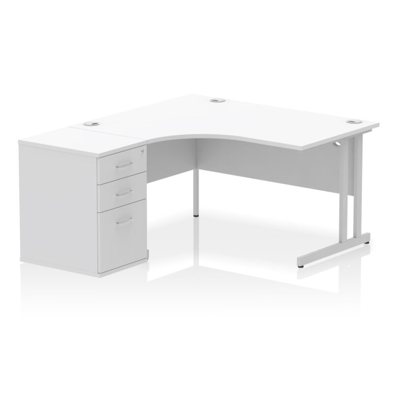 OE - Impulse 1400mm Cantilever Left Crescent Desk Workstation - Image 5