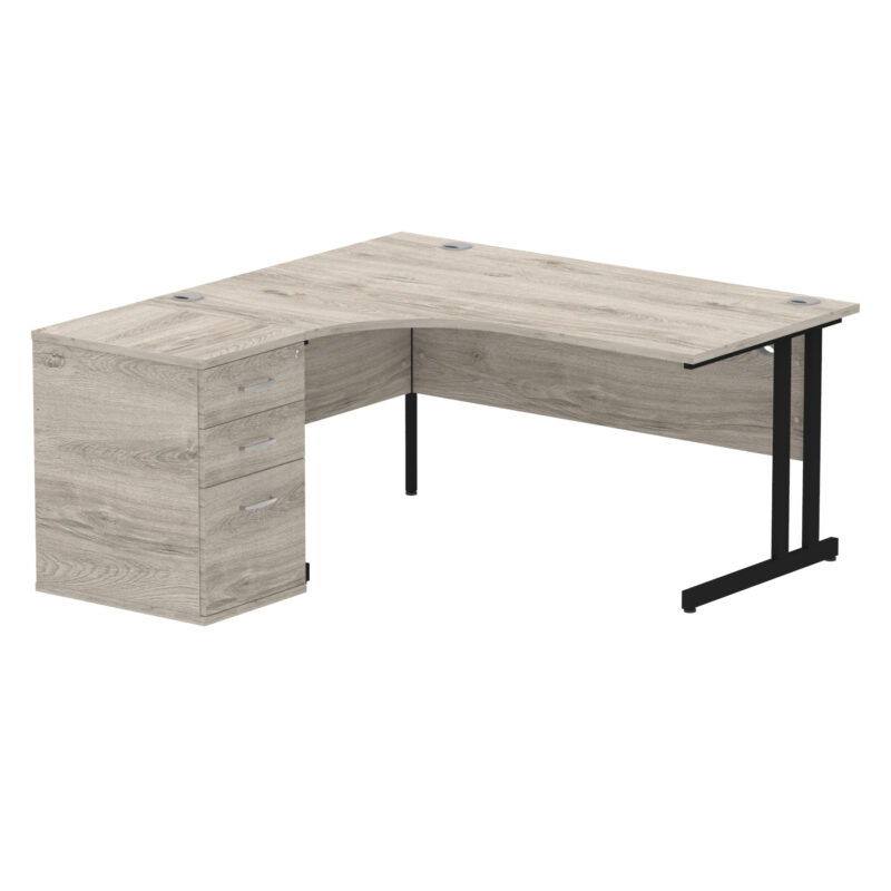 OE - Impulse 1600mm Cantilever Left Crescent Desk Workstation - Image 14