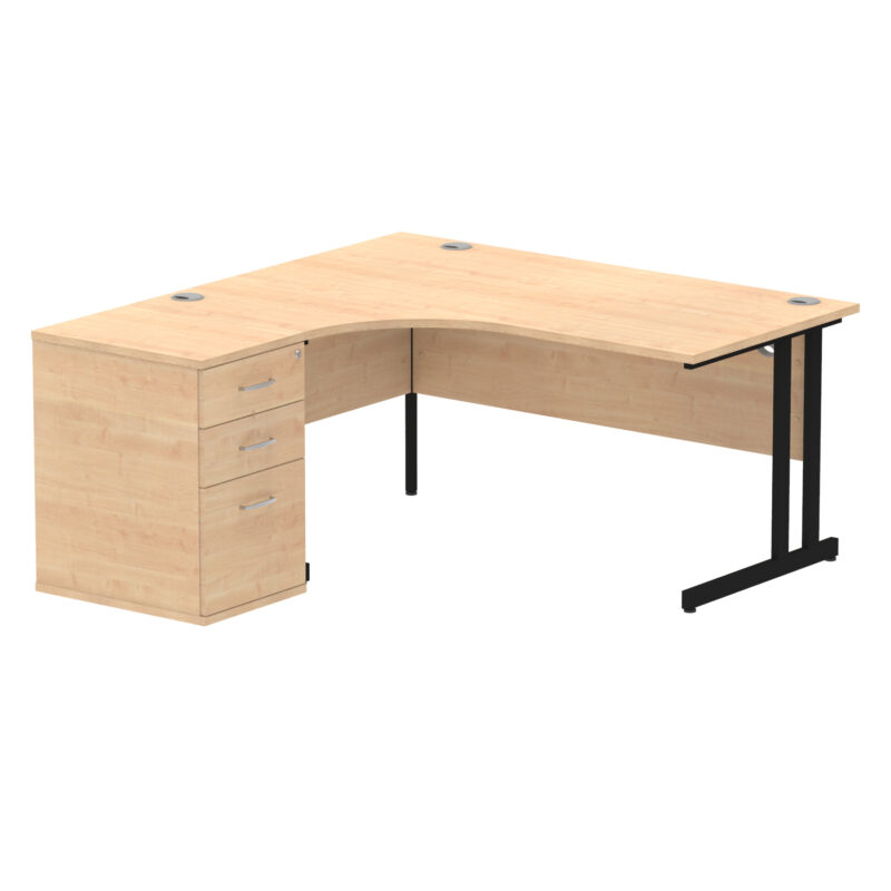 OE - Impulse 1600mm Cantilever Left Crescent Desk Workstation - Image 15