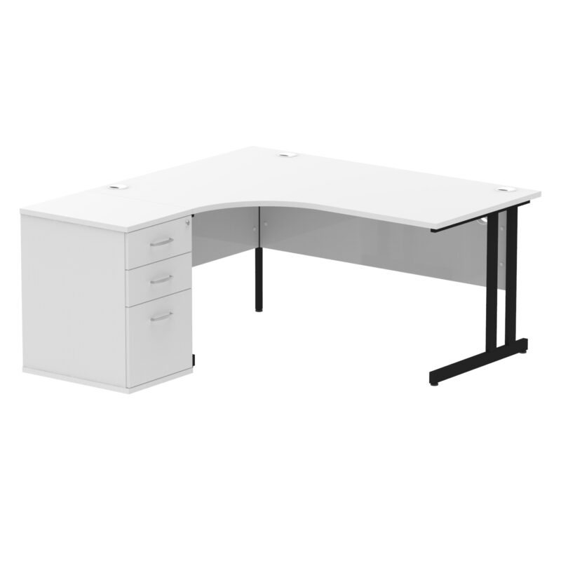 OE - Impulse 1600mm Cantilever Left Crescent Desk Workstation - Image 17