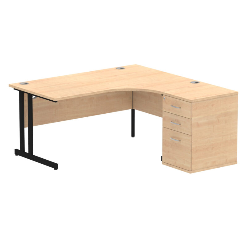 OE - Impulse 1600mm Cantilever Right Crescent Desk Workstation - Image 15