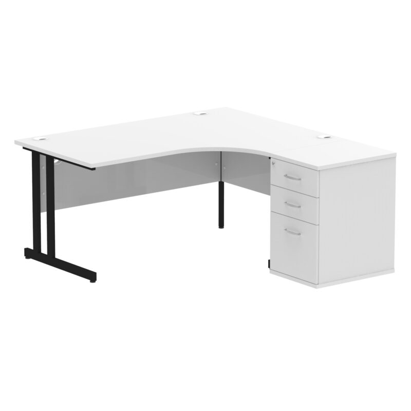 OE - Impulse 1600mm Cantilever Right Crescent Desk Workstation - Image 17