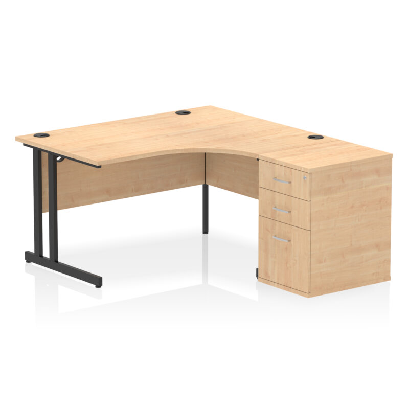 OE - Impulse 1400mm Cantilever Right Crescent Desk Workstation - Image 15