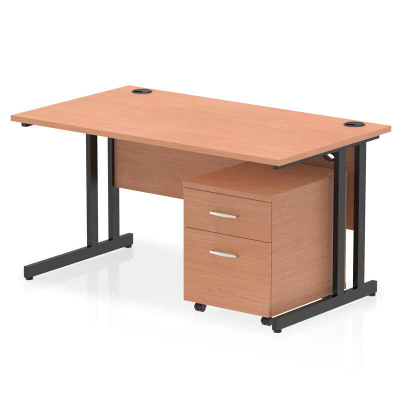 OE - Impulse 1400mm Cantilever Straight Desk With Mobile Pedestal - Image 16