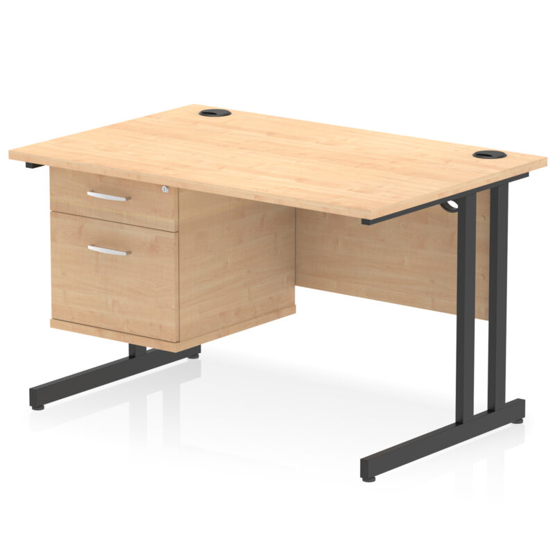 OE - Impulse 1200mm Cantilever Straight Desk With Single Fixed Pedestal - Image 27