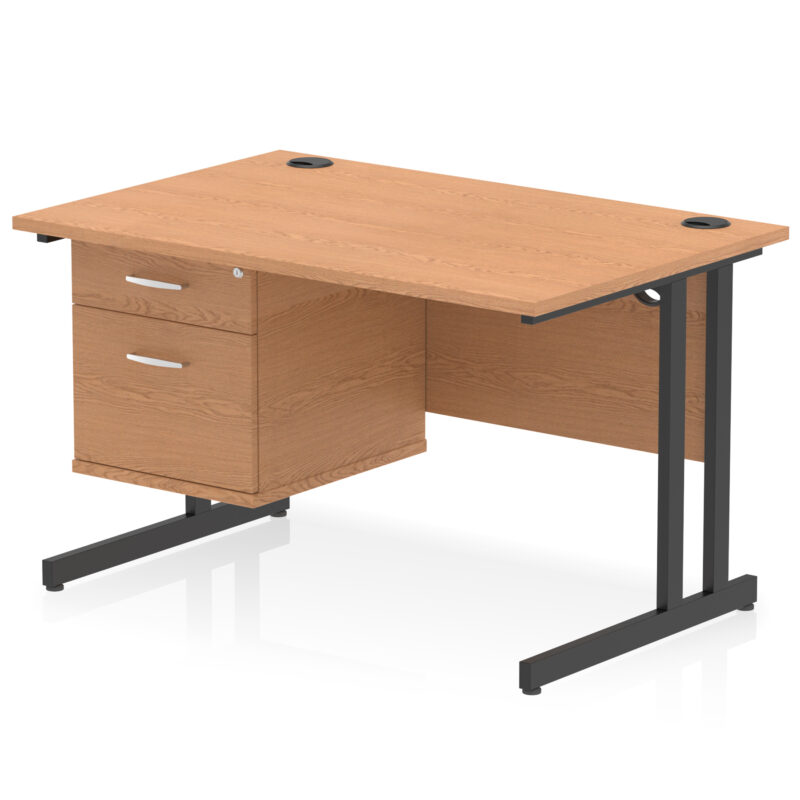 OE - Impulse 1200mm Cantilever Straight Desk With Single Fixed Pedestal - Image 28