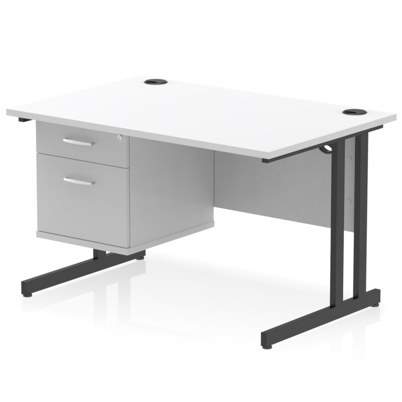 OE - Impulse 1200mm Cantilever Straight Desk With Single Fixed Pedestal - Image 29