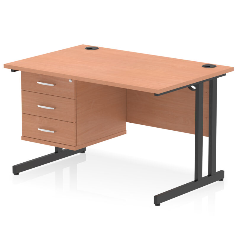 OE - Impulse 1200mm Cantilever Straight Desk With Single Fixed Pedestal - Image 31