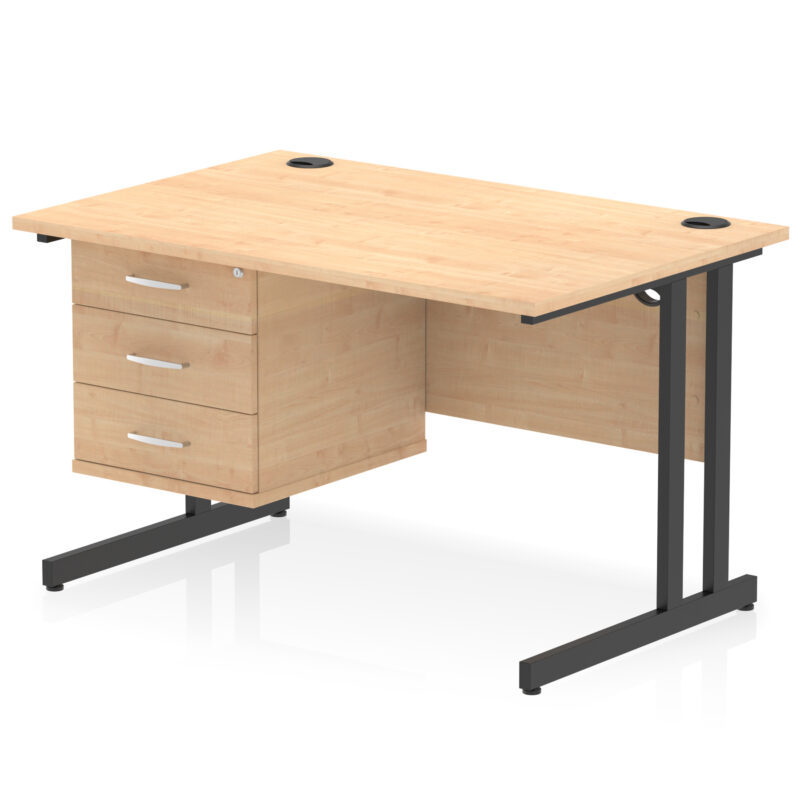 OE - Impulse 1200mm Cantilever Straight Desk With Single Fixed Pedestal - Image 33