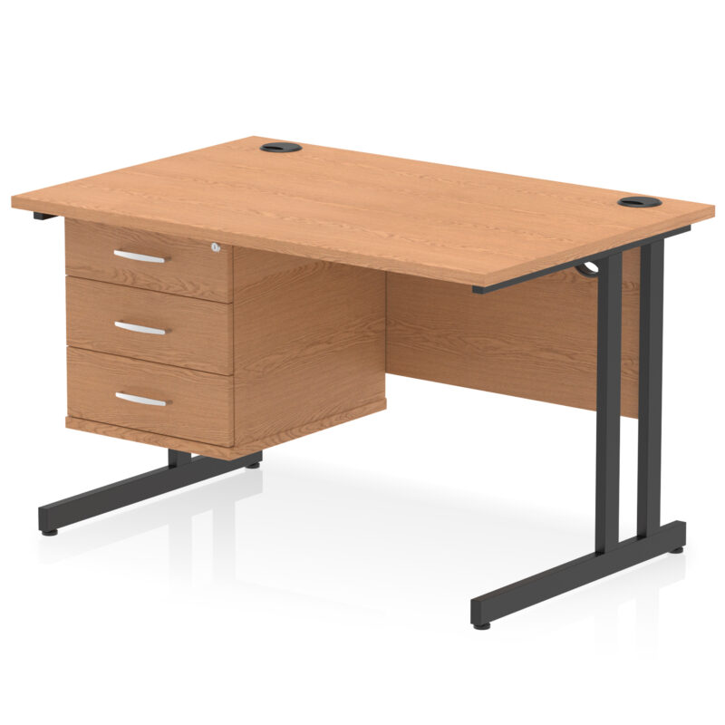OE - Impulse 1200mm Cantilever Straight Desk With Single Fixed Pedestal - Image 34