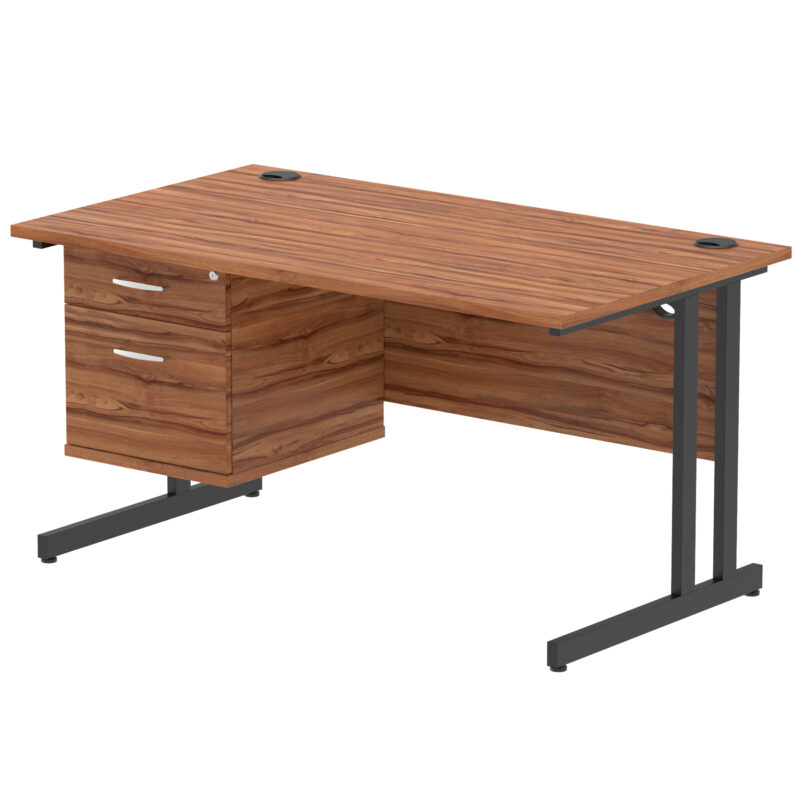 OE - Impulse 1400mm Cantilever Straight Desk With Single Fixed Pedestal - Image 30