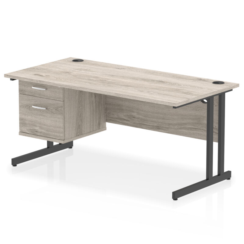 OE - Impulse 1600mm Cantilever Straight Desk With Single Fixed Pedestal - Image 26