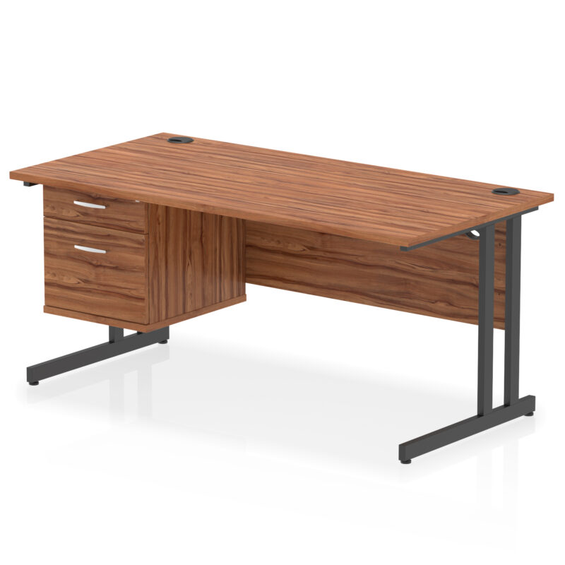 OE - Impulse 1600mm Cantilever Straight Desk With Single Fixed Pedestal - Image 30