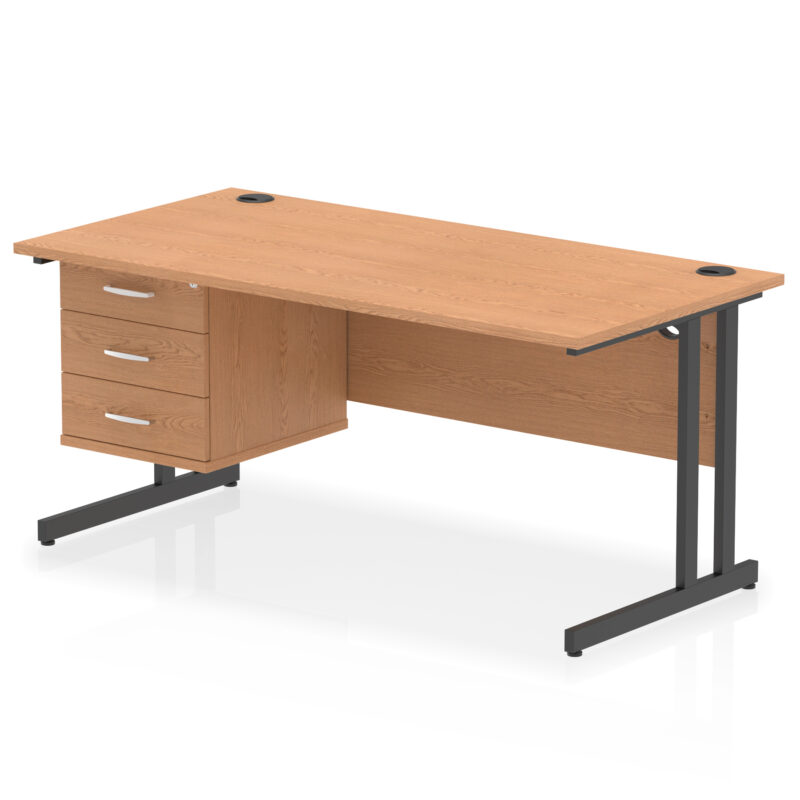 OE - Impulse 1600mm Cantilever Straight Desk With Single Fixed Pedestal - Image 34