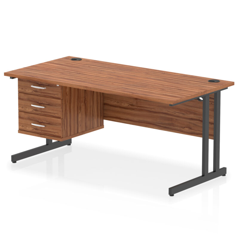 OE - Impulse 1600mm Cantilever Straight Desk With Single Fixed Pedestal - Image 36
