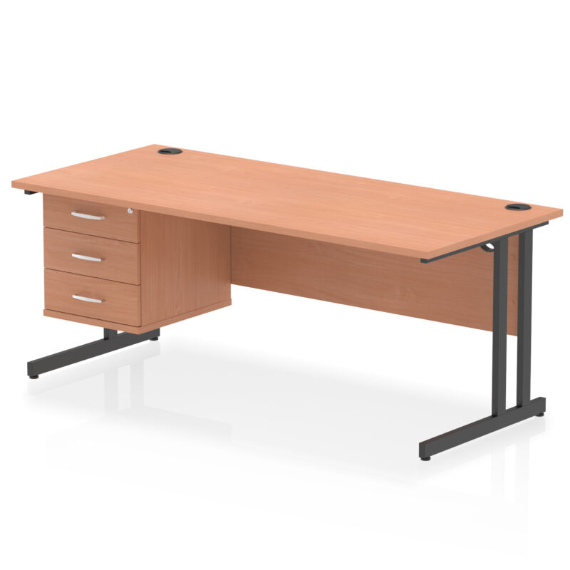 OE - Impulse 1800mm Cantilever Straight Desk With Single Fixed Pedestal - Image 31