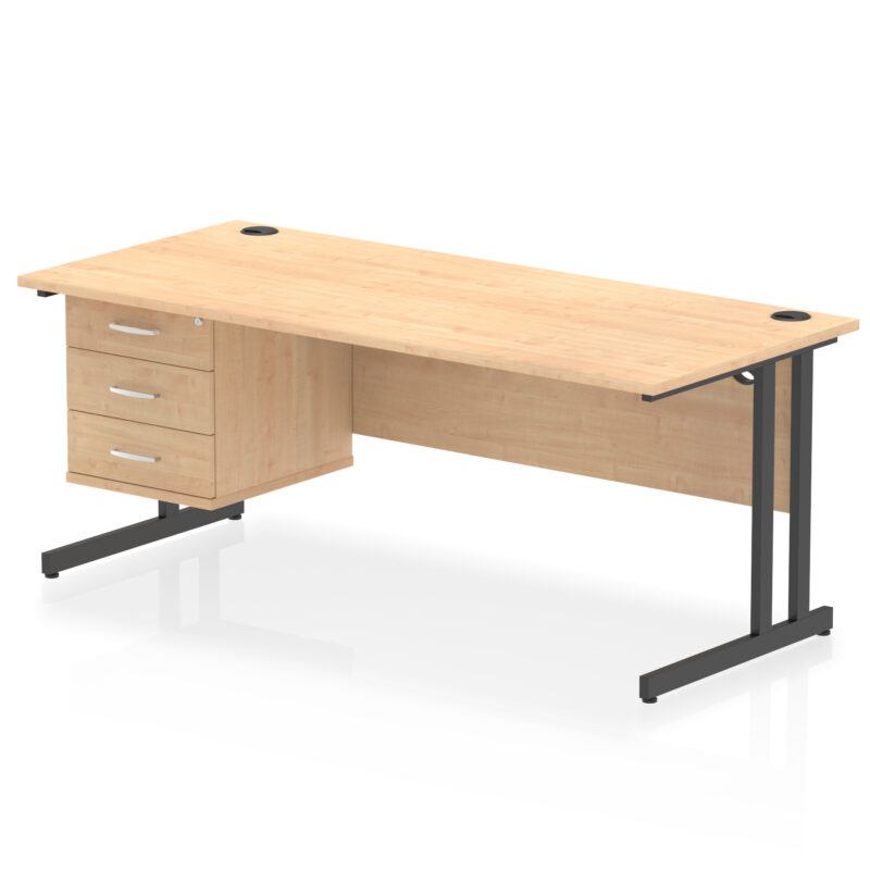 OE - Impulse 1800mm Cantilever Straight Desk With Single Fixed Pedestal - Image 33