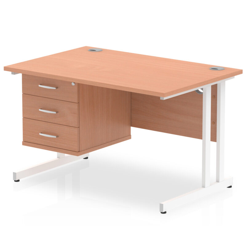 OE - Impulse 1200mm Cantilever Straight Desk With Single Fixed Pedestal - Image 8