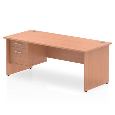 OE - Impulse 1800mm Panel End Straigh Desk With Single Fixed Pedestal