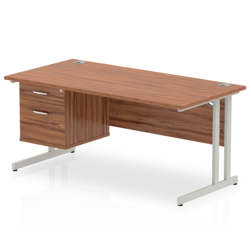 OE - Impulse 1600mm Cantilever Straight Desk With Single Fixed Pedestal - Image 9