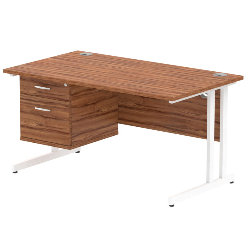 OE - Impulse 1400mm Cantilever Straight Desk With Single Fixed Pedestal - Image 10