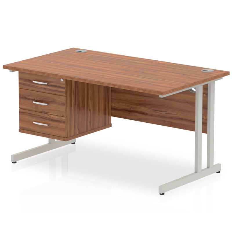 OE - Impulse 1400mm Cantilever Straight Desk With Single Fixed Pedestal - Image 11