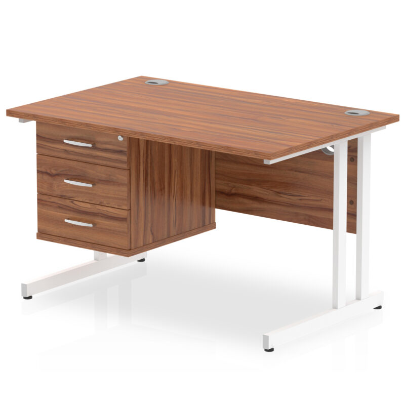 OE - Impulse 1200mm Cantilever Straight Desk With Single Fixed Pedestal - Image 12