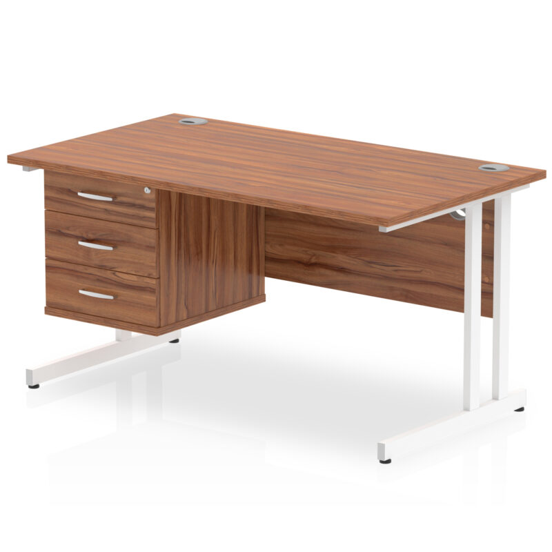 OE - Impulse 1400mm Cantilever Straight Desk With Single Fixed Pedestal - Image 12