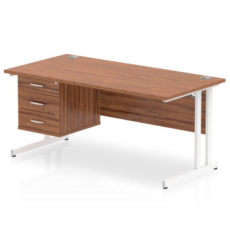 OE - Impulse 1600mm Cantilever Straight Desk With Single Fixed Pedestal - Image 12